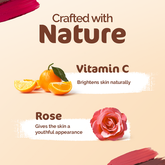 Nourishing Natural Lip Cheek & Eye Tint with Vitamin C & Rose- Rose Pink- 4 g