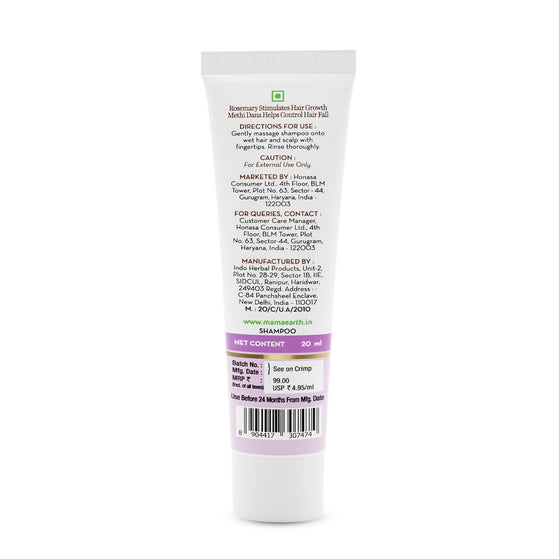 Rosemary Anti-Hair Fall Shampoo with Rosemary & Methi Dana for Reducing Hair Loss & Breakage - 20 ml