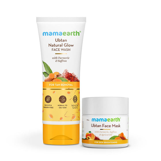 Skin Lightening and Brightening Combo : Ubtan Facemask, 100ml and Ubtan Facewash, 100ml