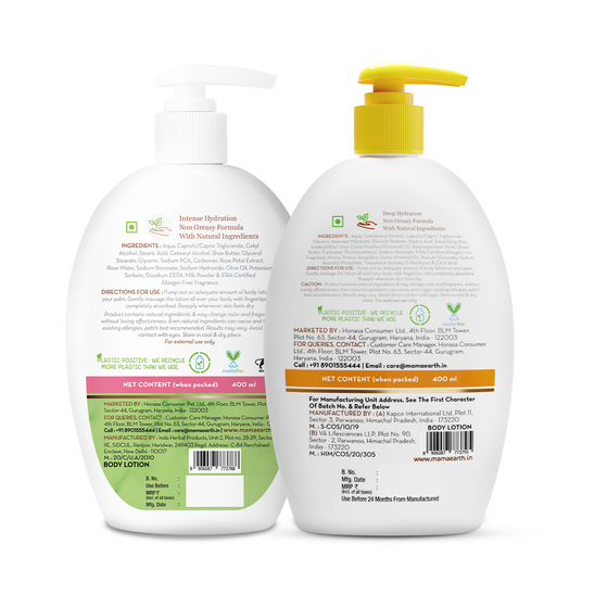 Skin Refreshing & Soothing Body Care Kit - Rose Body Lotion + Vitamin C Body Lotion - (400 ml)