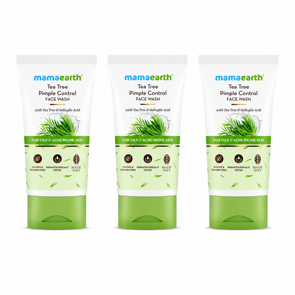 Tea Tree Pimple Control Face Wash with Tea Tree & Salicylic for Oily & Acne-Prone Skin - 150ml (Pack of 3)