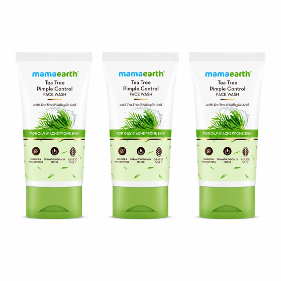 Tea Tree Pimple Control Face Wash with Tea Tree & Salicylic for Oily & Acne-Prone Skin - 150ml (Pack of 3)