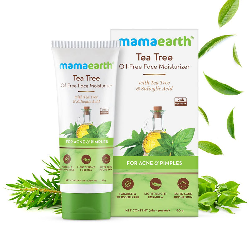 Tea Tree Oil-Free Face Moisturizer with Tea Tree and Salicylic Acid for Acne and Pimples - 80 g