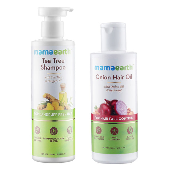 Mamaearth Scalp Shampoo and Onion Hair Oil Combo