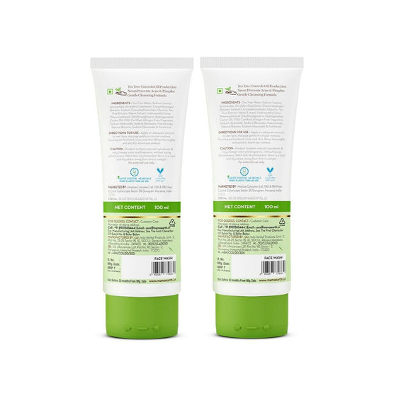Tea Tree Pimple Control Face Wash with Tea Tree & Salicylic for Oily & Acne-Prone Skin, Pack Of 2 - 100ml*2