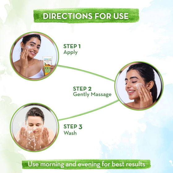 Directions for use apply massage wash

