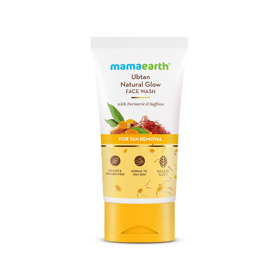 Ubtan Natural Glow Face Wash with Turmeric & Saffron for Tan Removal – 150 ml
