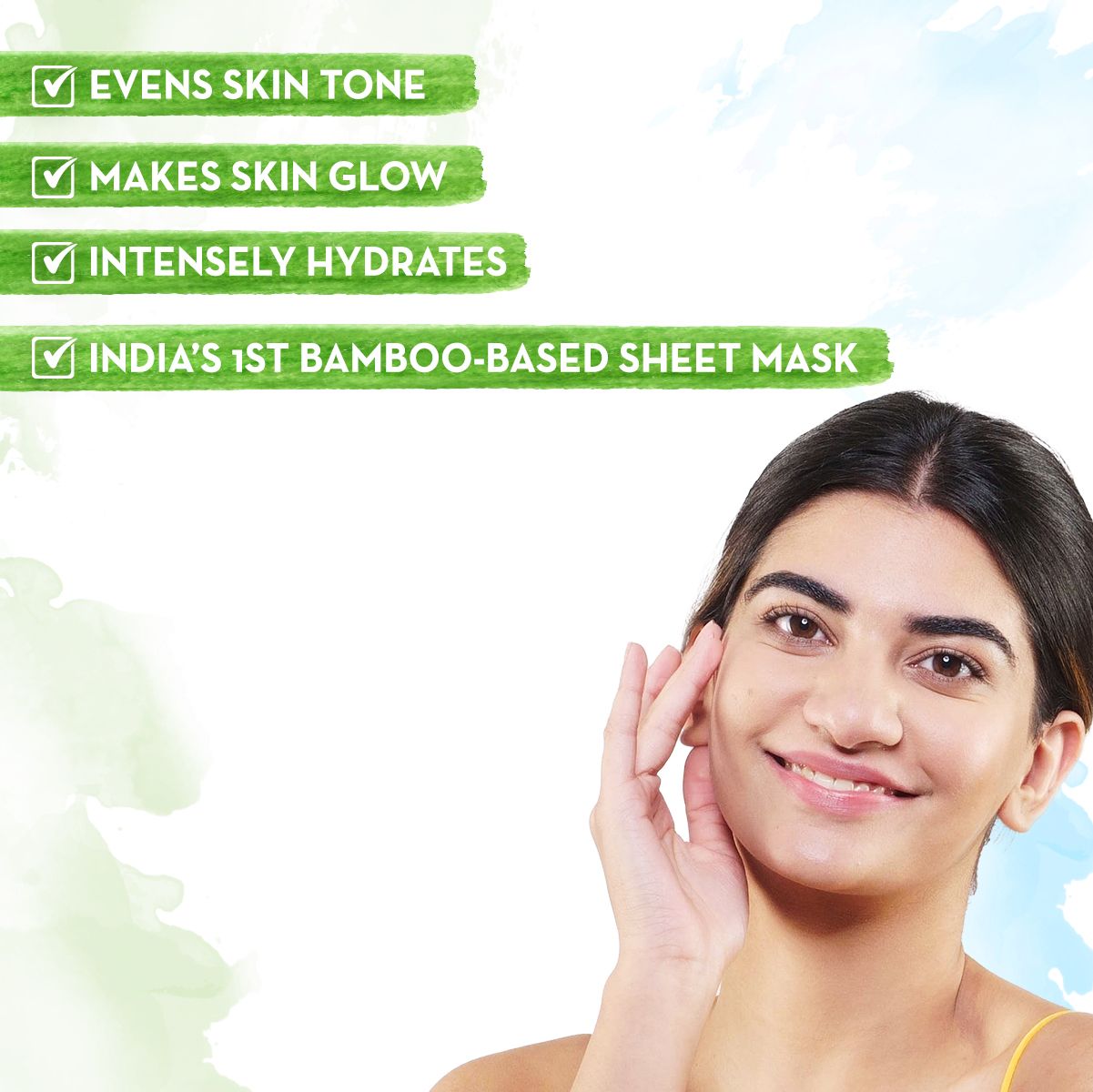 Ubtan Bamboo Sheet Mask with Turmeric and Saffron for Skin Brightening
