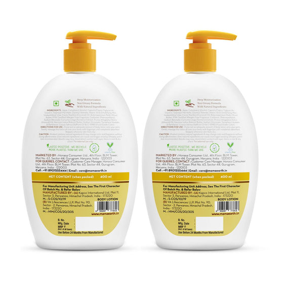 Ubtan Body Lotion with Turmeric & Kokum Butter for Glowing Skin - 400 ml (Pack of 2)