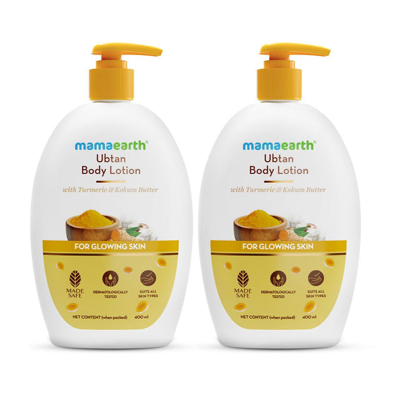Ubtan Body Lotion with Turmeric & Kokum Butter for Glowing Skin - 400 ml  (Pack of 2)