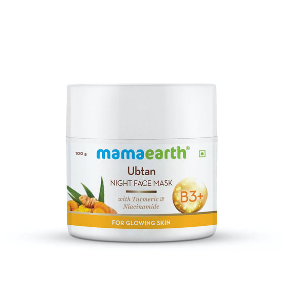 Ubtan Night Face Mask with Turmeric and Niacinamide for Glowing Skin - 100 g