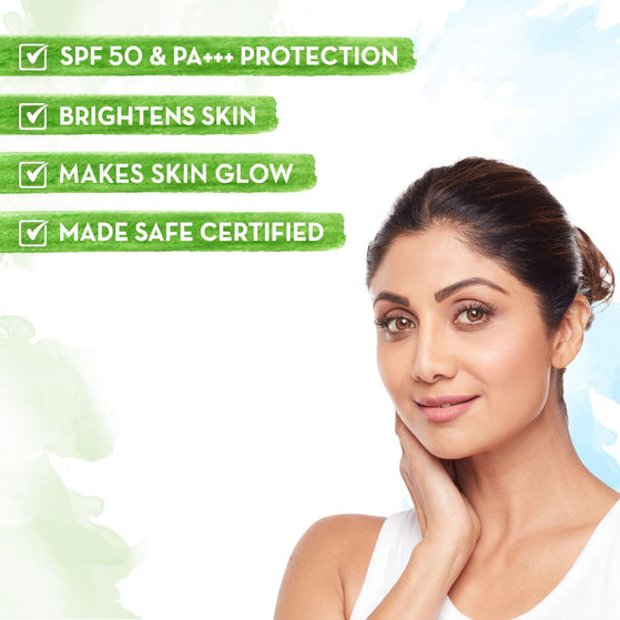 Mamaearth Vitamin C Daily Glow Sunscreen SPF 50 PA++++ – In-Vivo Tested (ISO 24444:2019 Certified, CTRI/2025/05/087276) - 80 g (Pack of 2)
