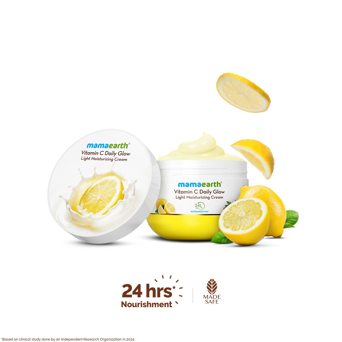 Mamaearth Vitamin C daily Glow Light Moisturizing Cream with Rice Water and Niacinamide for Glass Skin, 100 ml