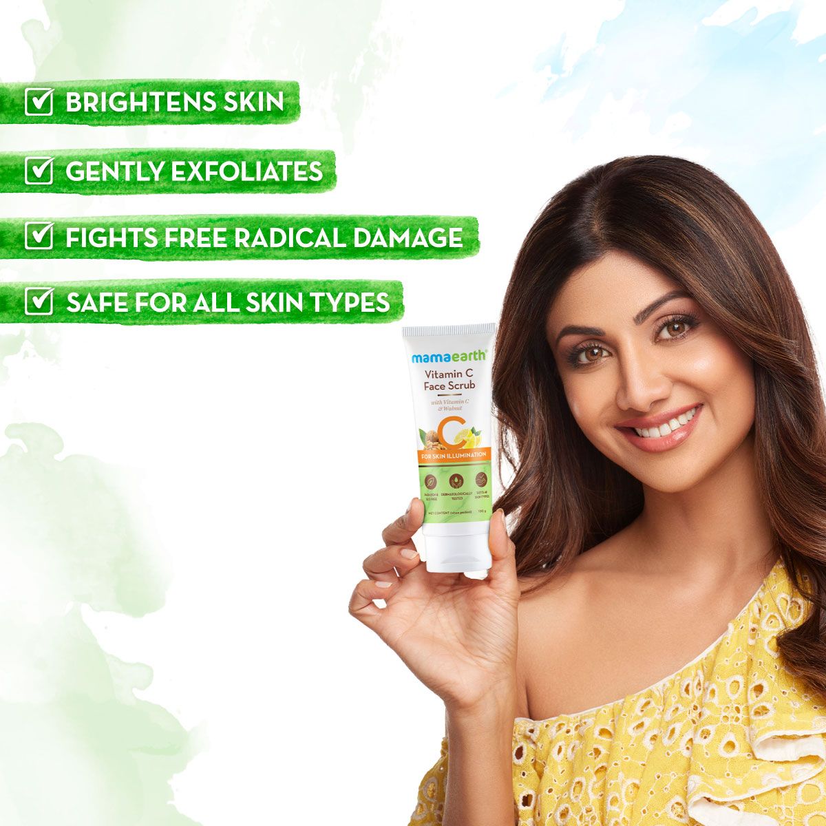 Vitamin C Face Scrub for Glowing Skin, With Vitamin C and Walnut For Skin Illumination - 100 g