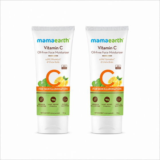 Vitamin C Oil-Free Moisturizer For Face with Vitamin C and Gotu Kola for Skin Illumination - 80 g (Pack of 2)